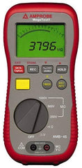 Amprobe - Digital LCD Display, 4,000 Megohm Electrical Insulation Resistance Tester & Megohmmeter - 1,000 VDC Max Test Voltage, Powered by 1.5V AA Battery - Apex Tool & Supply