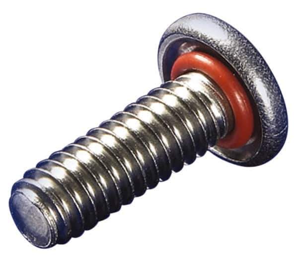 APM HEXSEAL - #6-32 UNC, 3/8" OAL Phillips Drive Machine Screw - Flat Head, Grade 18-8 Stainless Steel, Uncoated, Bonded Sealing - Apex Tool & Supply