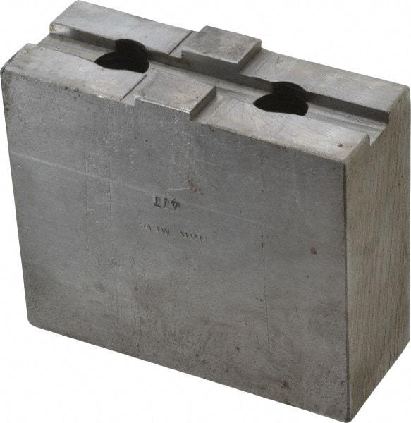 H & R Manufacturing - 10" Chuck Capacity, Tongue & Groove Attachment, Square Soft Lathe Chuck Jaw - Steel, 2.12" Btw Mount Hole Ctrs, 4-1/2" Long x 1-3/4" Wide x 3-7/8" High, 1/2" Groove - Apex Tool & Supply