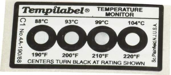 Tempil - 88/93/99/104°C Temp Indicating Label - Apex Tool & Supply