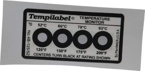 Tempil - 52/66/79/93°C Temp Indicating Label - Apex Tool & Supply