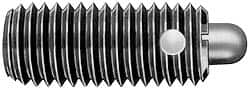 TE-CO - 1/4-20, 1" Thread Length, 3/16" Plunger Projection, Stainless Steel Threaded Spring Plunger - Apex Tool & Supply