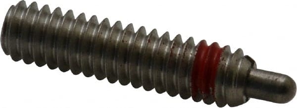 TE-CO - 1/4-20, 1" Thread Length, 3/16" Plunger Projection, Zinc Plated Stainless Steel Threaded Spring Plunger - Apex Tool & Supply