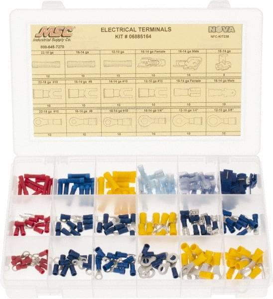 Value Collection - 175 Piece, Electrical Terminal Fastener Kit - Apex Tool & Supply
