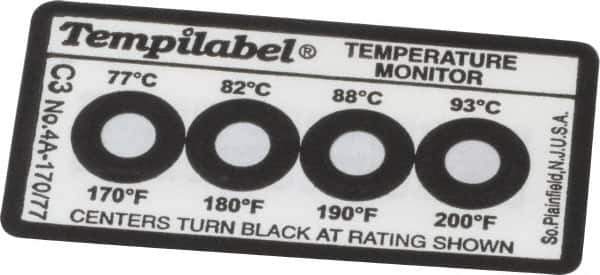 Tempil - 77/82/88/93°C Temp Indicating Label - 4 Ratings - Apex Tool & Supply