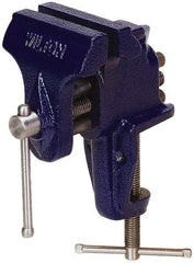 Wilton - 3" Jaw Width x 2-1/2" Jaw Opening Capacity, 2-5/8" Throat Depth, Bench & Pipe Combination Vise - 3/8" Max Pipe Capacity, Stationary Base, Clamp-On Attachment, Cast Iron - Apex Tool & Supply