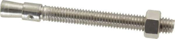 Red Head - 3/8" Diam, 3/8" Drill, 3-3/4" OAL, 3/4" Min Embedment Wedge Expansion Concrete Anchor - 304 Stainless Steel, Hex Nut Head, Hex Drive, 2-1/2" Thread Length - Apex Tool & Supply