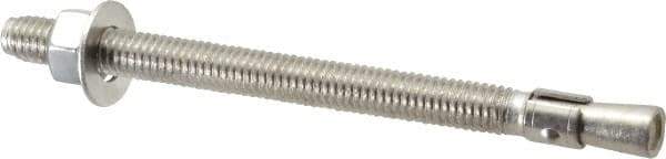 Red Head - 3/8" Diam, 3/8" Drill, 5" OAL, 3/4" Min Embedment Wedge Expansion Concrete Anchor - 304 Stainless Steel, Hex Nut Head, Hex Drive, 3-3/4" Thread Length - Apex Tool & Supply