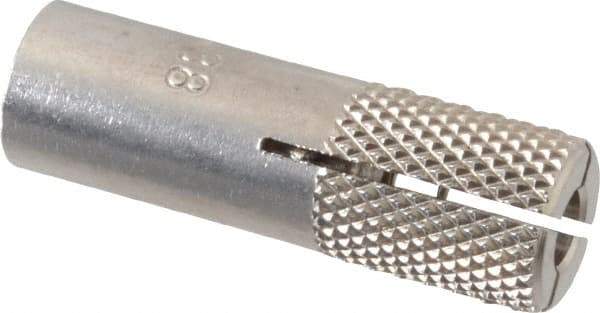 Red Head - 1/2" Diam, 1/2" Drill, 1-1/2" Min Embedment Drop-In Concrete Anchor - 303, 18-8 Stainless Steel, Slotted Drive, 1/2" Thread Length - Apex Tool & Supply