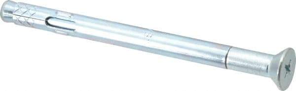 Red Head - 3/8" Diam, 3/8" Drill, 5" OAL, Sleeve Concrete Anchor - Steel, Zinc-Plated Finish, Flat Head, Phillips Drive - Apex Tool & Supply