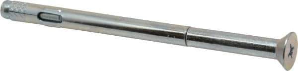 Red Head - 3/8" Diam, 3/8" Drill, 6" OAL, 1-5/8" Min Embedment Sleeve Concrete Anchor - Steel, Zinc-Plated Finish, Flat Head, Phillips Drive - Apex Tool & Supply