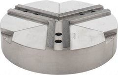 Abbott Workholding Products - 10" & Up Chuck Capacity, 1.5mm x 60° Serrated Attachment, Round Soft Lathe Chuck Jaw - 3 Jaws, Steel, 1.1811" Btw Mount Hole Ctrs, 10" Wide x 2" High, 0.6299" Groove, 0.4724" & 12mm Fastener - Apex Tool & Supply