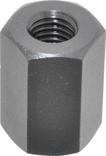 TE-CO - M12x1.75 Metric Coarse, 32mm OAL Steel Standard Coupling Nut - Black Oxide Coated, 22mm Width Across Flats - Apex Tool & Supply