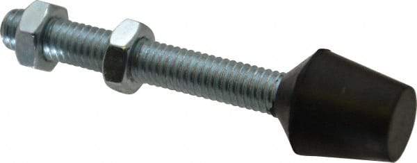 De-Sta-Co - 3/8-16 Carbon Steel Cap Tip Clamp Spindle Assembly - 63.5mm Thread Length, 88.9mm OAL, Flat Tip Cap, 0.88" Tip Surface Diam, Use with Toggle Clamps - Apex Tool & Supply