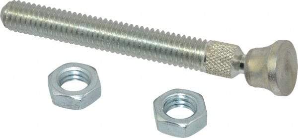 De-Sta-Co - 3/8-16 Carbon Steel Swivel Foot Tip Clamp Spindle Assembly - 61.21mm Thread Length, 85.85mm OAL, Flat Tip Cap, 0.63" Tip Surface Diam, Use with Toggle Clamps - Apex Tool & Supply