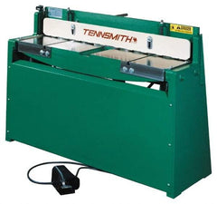 Tennsmith - 37 Inch Long Blade, Pneumatic Power Floor Shear - 46-1/2 Inch Wide x 27 Inch Deep x 42 Inch High, 0.0394 Inch Stainless Steel Capacity, 0.0630 Inch Mild Steel Capacity, 30 Inch Back Gauge Range - Apex Tool & Supply