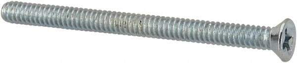 Value Collection - #4-40 UNC, 1-1/2" OAL Phillips Drive Machine Screw - Flat Head, Grade J82 Steel, Zinc-Plated Finish, Without Washer - Apex Tool & Supply