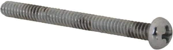 Value Collection - #4-40 UNC, 1-1/4" Length Under Head Phillips Drive Machine Screw - Round Head, Grade J82 Steel, Zinc-Plated Finish, Without Washer - Apex Tool & Supply
