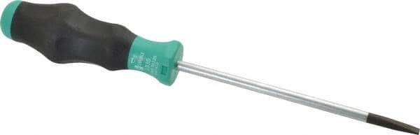 Wera - 223mm OAL Standard Slotted Screwdriver - 125mm Blade Length, Round Shank, Ergonomic Handle - Apex Tool & Supply