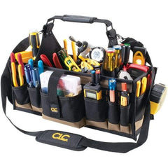 CLC - 43 Pocket Black & Khaki Polyester Tool Tote - 12" Wide x 2-1/2" Deep x 7" High - Apex Tool & Supply