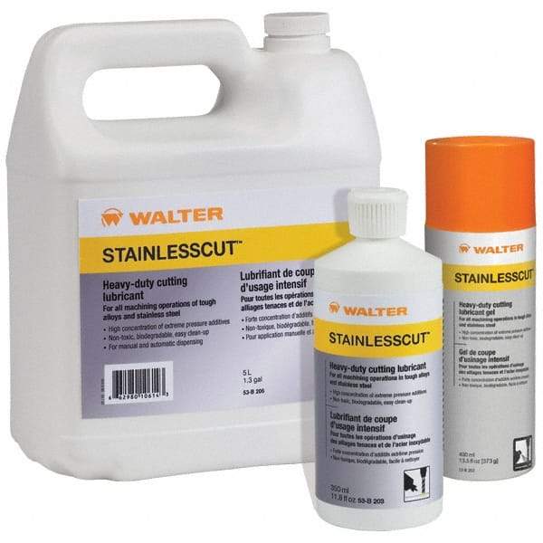 WALTER Surface Technologies - StainlessCut, 350 mL Bottle Cutting Fluid - Liquid, For Broaching, Drilling, Milling, Reaming, Sawing, Turning - Apex Tool & Supply