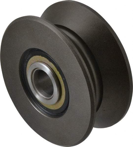 Osborn International - 3-3/4" Roller Diam x 1-9/16" Width, V Grooved Yoke Roller - Steel, 7,630 Lb Dynamic Cap - Apex Tool & Supply