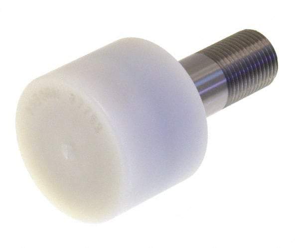 Osborn International - 2-1/2" Roller Diam x 1-11/16" Width, 1" Stud Diam x 2-1/4" Length, Nylon Tread Stud Style - Nylon, 1-1/2" Thread Length, 1-14 Thread, 3-15/16" OAL, 2,270 Lb Dynamic Cap - Apex Tool & Supply