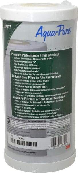 3M Aqua-Pure - 4-1/2" OD, 25µ, Large Diameter Carbon Cartridge Filter - 9-3/4" Long, Reduces Sediments, Tastes, Odors & Chlorine - Apex Tool & Supply