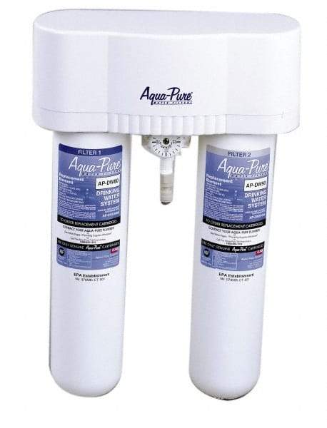 3M Aqua-Pure - 0.6 GPM Max Flow Rate, 1/4 Inch Pipe, Under Sink, Dual Filtration Water Filter System - 2 Housings, Reduces Sediment, Taste, Odor, Chlorine, VOC's, MTBE's, Lead, Cysts - Apex Tool & Supply