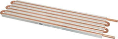 Lytron - 12" Long x 3-3/4" High, Straight Connection Copper Tube Cold Plate - 1/4 OD Tube, 6-Pass Fluid Path, Water Cooling, 0.31" Thick - Apex Tool & Supply