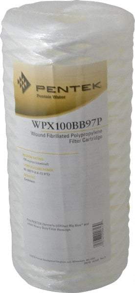 Pentair - 4-1/2" OD, 100µ, Fibrillated Polypropylene String-Wound Cartridge Filter - 9-7/8" Long, Reduces Sediments - Apex Tool & Supply