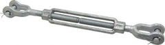 Made in USA - 3,500 Lb Load Limit, 5/8" Thread Diam, 6" Take Up, Steel Jaw & Jaw Turnbuckle - 16" Closed Length - Apex Tool & Supply