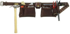 CLC - 29 to 46" Waist Tool Belt - 12 Pocket, 2" Wide, Brown, Leather - Apex Tool & Supply