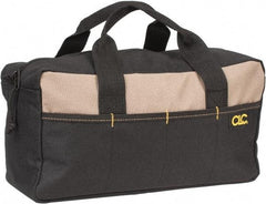 CLC - 8 Pocket Black & Khaki Polyester Tool Bag - 14" Wide x 5-1/2" Deep x 6" High - Apex Tool & Supply