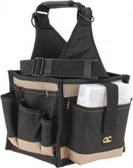 CLC - 25 Pocket Black & Khaki Polyester Tool Tote - 8" Wide x 8" Deep x 17" High - Apex Tool & Supply