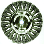 6" Diameter - 1/2-5/8" Arbor Hole - Knot Twist Steel Wire Straight Wheel - Apex Tool & Supply