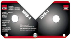 Bessey - 0 to 180° Holding Angle, 110 Lb Max Pull, Double Magnetic Welding & Fabrication Adjustable Square - 3-3/8" High x 6-1/8" Wide x 5/8" Deep - Apex Tool & Supply