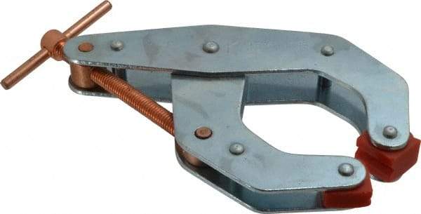 Kant Twist - 1,700 Lb, 4-1/2" Max Opening, 2-1/4" Open Throat Depth, 3-13/16" Closed Throat Depth, Cantilever Clamp - Polyurethane Jaw, T-Handle, 6-1/2" OAL, 7" Max Width - Apex Tool & Supply