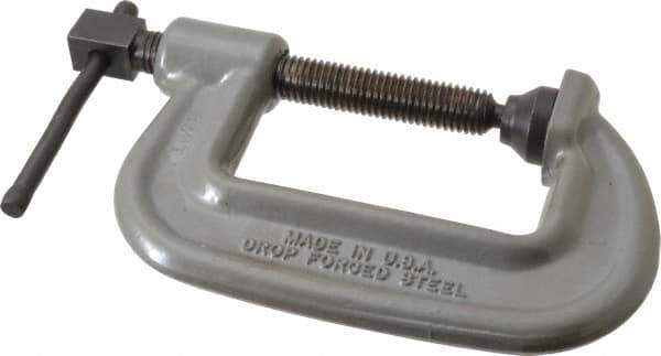 Wilton - Heavy-Duty 3" Max Opening, 2" Throat Depth, Forged Steel Standard C-Clamp - 8,750 Lb Capacity, 0" Min Opening, Standard Throat Depth, Cold Drawn Steel Screw - Apex Tool & Supply