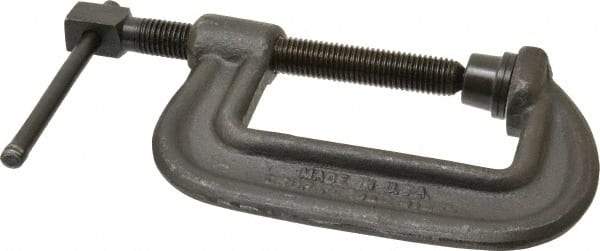 Wilton - Heavy-Duty 4" Max Opening, 2-1/4" Throat Depth, Forged Steel Standard C-Clamp - 10,000 Lb Capacity, 0" Min Opening, Standard Throat Depth, Cold Drawn Steel Screw - Apex Tool & Supply