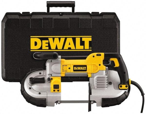DeWALT - 120 Volt, Electric Handheld Bandsaw - 2.44 m Cord Length, 5 Inch (Round) and 5 x 4-3/4 Inch (Rectangular) Depth of Cut, 100 and 350 SFPM, 10 Amp - Apex Tool & Supply