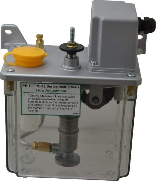 Trico - 2 L Reservoir Capacity, 3 - 6 cm Output per Cycle, 36-72 cm Output per Hour, Electric Central Lubrication System - 5 Min Interval Between Cycles, 130mm Wide x 225mm High, 110 Volts, Oil, 5/16-24 Outlet Thread - Apex Tool & Supply