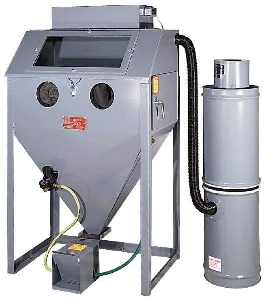 Trinco - 53" Wide x 65" High x 50" Deep Floor Sandblaster - Working Dimensions 48" Wide x 24" High x 24" Deep - Apex Tool & Supply