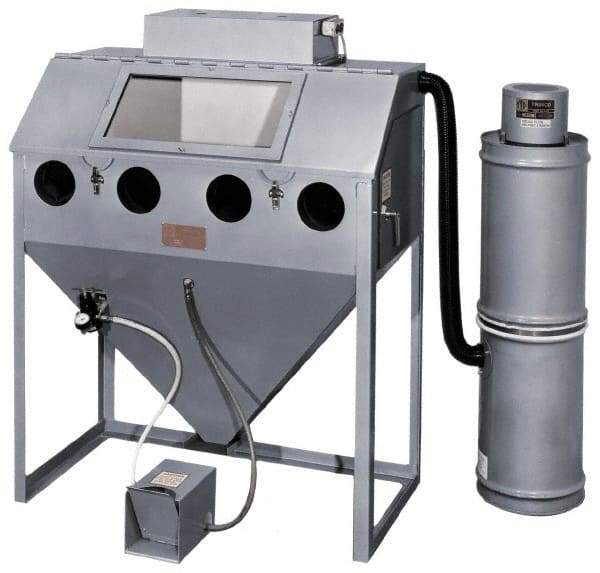 Trinco - 52" Wide x 64" High x 25" Deep Floor Sandblaster - Working Dimensions 48" Wide x 23" High x 24" Deep - Apex Tool & Supply