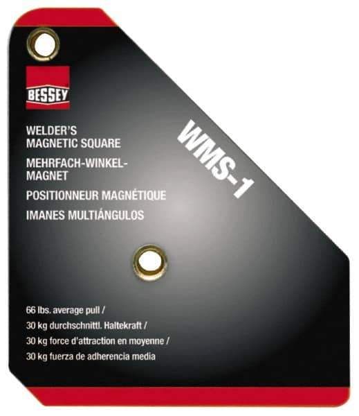 Bessey - 3-3/4" Wide x 3/4" Deep x 4-3/8" High Magnetic Welding & Fabrication Square - 66 Lb Average Pull Force - Apex Tool & Supply