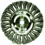 6" Diameter - 1/2-5/8" Arbor Hole - Knot Twist Stainless Straight Wheel - Apex Tool & Supply