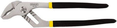 Stanley - 12-5/8" OAL, 2-1/4" Max Capacity, 1-3/8" Jaw Length, 7 Position Groove Joint Tongue & Groove Pliers - Serrated Curved Jaws, Curved Head, Dual Dipped Handles - Apex Tool & Supply