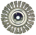 6" Diameter - 5/8-1/2" Arbor Hole - Cable Twist Steel Wire Straight Wheel - Apex Tool & Supply