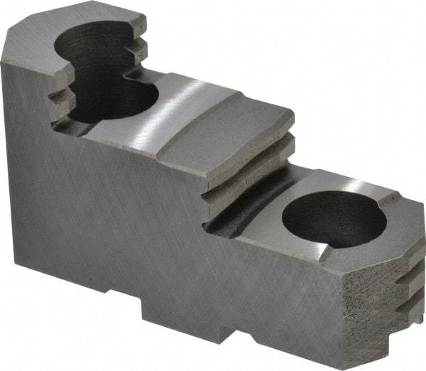 Bison - 10" Max Chuck Diam Compatibility, Steel Tongue & Groove Hard Lathe Top Jaws - 1.28" Wide x 3.74" Long x 2.023" High - Apex Tool & Supply