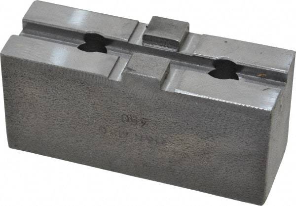 H & R Manufacturing - 8" Chuck Capacity, Tongue & Groove Attachment, Square Soft Lathe Chuck Jaw - Steel, 1-3/4" Btw Mount Hole Ctrs, 3-1/2" Long x 1-1/4" Wide x 1-5/8" High, 5/16" Groove - Apex Tool & Supply